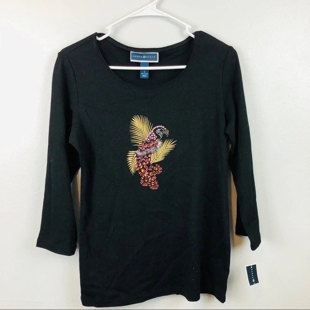 NEW Karen Scott‎ 3/4 Sleeve Shirt Size Small